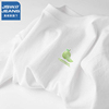真维斯旗下JSWJEANS白色宽松纯棉短袖t恤男夏季简约半袖体恤