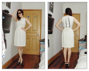 外贸原单欧美大牌优雅简约名媛，气质版型超好白色连衣裙