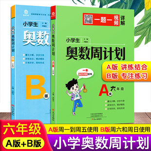 小学生奥数周计划六年级a版b版例题，讲解思路做题方法解析指导同步练习册，6年级奥数思维训练奥赛培训兴趣班教材教程思维训练