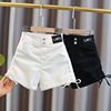 女童夏季牛仔2022洋气纯色短裤,面料，柔软舒适。