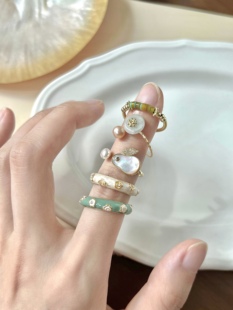 小兔子珍珠戒指2022年潮赫本风网红指环，女小众设计高级感