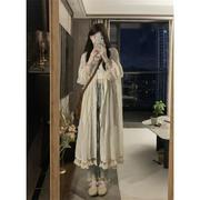 大码300斤胖mm长袖连衣裙，女春秋季流苏设计感慵懒风长裙防晒外套
