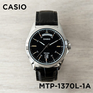 卡西欧CASIO MTP-1370L-1A 时尚休闲商务指针带日历防水石英手表