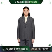 香港直邮潮奢solidhomme男士灰色褶皱，西装外套