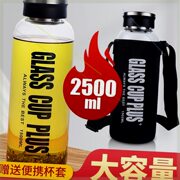 大容量玻璃杯水瓶男户外旅行杯子，耐热泡茶杯，带盖过滤便携水杯水壶