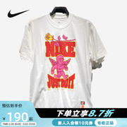 nike耐克男子t恤卡通，天使玫瑰印花休闲透气运动短袖衫fd1323-100