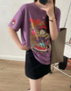 依米儿加菲猫短袖T恤A2572纯棉卡通印花袖子刺绣T恤女