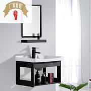 北欧黑色简易小户型洗手盆柜组合卫生间挂墙式洗脸面池盘浴室吊柜