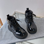 女童靴子中筒皮靴2023秋冬儿童，短靴时装公主皮靴，中大童马丁靴