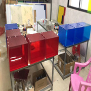 江苏亚克力展示盒加工定制透明有机玻璃，盒子彩色展示柜粘贴折弯板