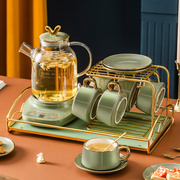 花茶杯子套装蜡烛煮茶炉北欧轻家用午茶具套装耐热玻璃煮水壶水果