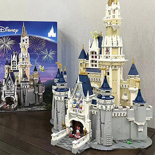迪士尼城堡积木公主女孩系列，街景拼图成年高难度拼装模型玩具礼物
