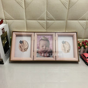 宝宝手足新生婴儿手脚，印泥相框diy自制礼物，婚妙跨境外贸相框