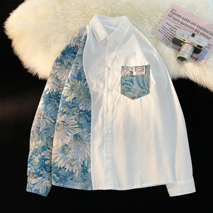 新中式衬衫女秋冬名族风马面裙配白色衬衣重工刺绣小衫巴洛克外套
