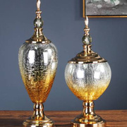 欧式餐桌装饰花瓶玻璃花器储物罐轻奢电视柜装饰品摆件高档工艺品