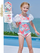 连体游泳衣泳装宝宝洋气女童公主美人鱼泳衣可爱夏季2023儿童