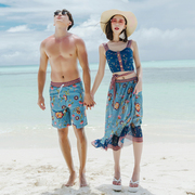 海边度假小清新蜜月大码情侣泳衣女士2023温泉比基尼情侣套装