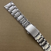 手表表带20mm表带 平口半实心双按扣表带 全钢表带 长度约16.5CM