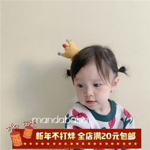 韩版婴儿童发饰头饰纯手工，羊毛毡发夹宝宝边夹女童包边刘海夹