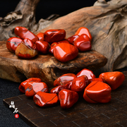 天然红碧玉碎石大块鸡血石原石，手把件把玩红色石头鱼缸造景装饰石