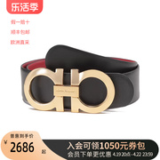 ferragamo菲拉格慕女士牛皮马蹄，扣双面4.2cm宽腰带束腰皮带237601