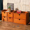 Zakka复古实木做旧收纳木盒 抽屉式多层办公室桌面杂物存储盒