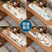 新中式硅胶茶席禅意桌旗防水茶台布桌布国风长条茶桌垫布茶巾垫子