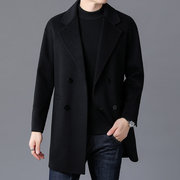 男装上市常规款修身毛呢大衣西装领时尚都市款直筒型羊毛