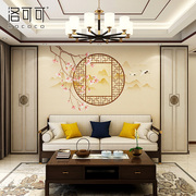 新中式客厅电视背景墙壁纸，墙布玉兰花鸟影视墙，壁画整张定制可安装