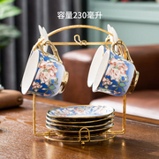 宫廷风咖啡杯套装6件套下午茶茶具欧式小奢华家用陶瓷骨瓷水杯子