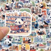 50张熊猫日常可爱卡通贴纸简约手机壳笔记本电脑装饰防水贴纸diy