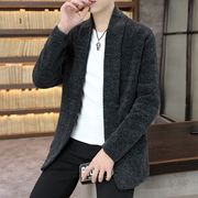2023春季男士毛衣，中长款针织开衫韩版线帅气青年，潮流风衣外套