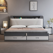 高箱储物床现代简约主卧双人床轻奢榻榻米床，小户型气动板式床