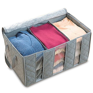储物箱整理箱65l竹炭无纺布，衣物收纳箱，(灰色)毛衣收纳袋650