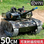 中国99a遥控坦克玩具，合金履带式金属电动可开炮男孩玩具车