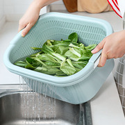 双层洗菜盆塑料沥水篮子，漏盆米神器菜篮，菜盆家用厨房洗水果盆