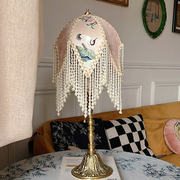 望鹤法式美式新中式刺绣婚礼，客厅卧室装饰复古台灯床头灯