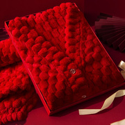 结婚大红色珊瑚绒睡衣女，款秋季冬天网红本命，新年加厚法兰绒家居服