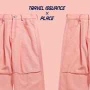 TRAVEL ISSUANCE 简约拼接复古设计感直筒裤潮牌宽松街头牛仔长裤