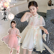 中国风女童裙子，夏季中大童连衣裙古风女童