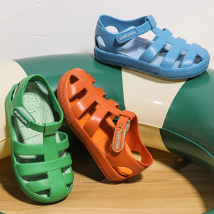 儿童凉鞋男女童罗马鞋，宝宝果冻鞋，夏季2024防滑软底包头洞洞鞋