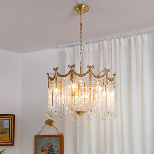 法式复古全铜水晶灯美式欧式奢华大气，别墅客厅餐厅卧室吊灯网红