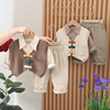 男宝宝春装套装2毛衣三件套0一3周岁男童春秋韩版婴儿衣服潮1