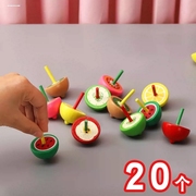 儿童玩具彩色木质萌趣水果小陀螺手动旋转3岁+孩子礼物
