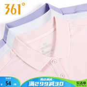 361运动t恤女polo衫2024夏季361度翻领短袖健身透气休闲上衣