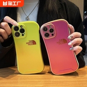 北面创意适用iphone15promax苹果13手机壳14pro硅胶小众11情侣12保护套全包防摔软壳男女小蛮腰软胶ins风