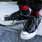 enshadower隐蔽者低帮侧拉链帆布鞋休闲潮流板鞋，codezip1low