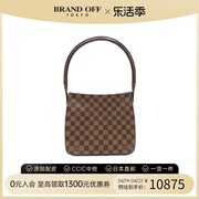 中古LV路易威登女包A级95新LoopingMM名媛包棋盘格单肩包BRANDOFF