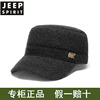 jeep吉普平顶帽秋冬帽子男士，护耳毛呢帽(毛呢帽，)冬天户外保暖帽爸爸鸭舌帽