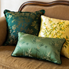 抱枕轻奢高级感新中式绿色竹子法式沙发靠枕腰枕套床头靠背枕套